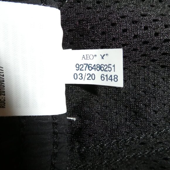 American Eagle Unisex Black Mesh Lined Shorts - Black - Picture 6 of 6